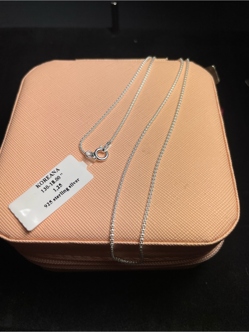 Sterling Silver Slim Koreana Chain Necklace - Pink